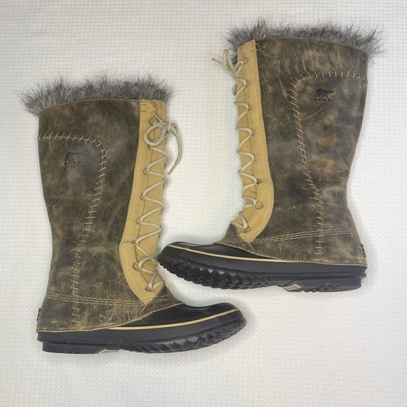 Sorel Leather Waterproof Winter Faux Fur Lining Cate the Great Tall Boots Size 9 - Picture 15 of 15